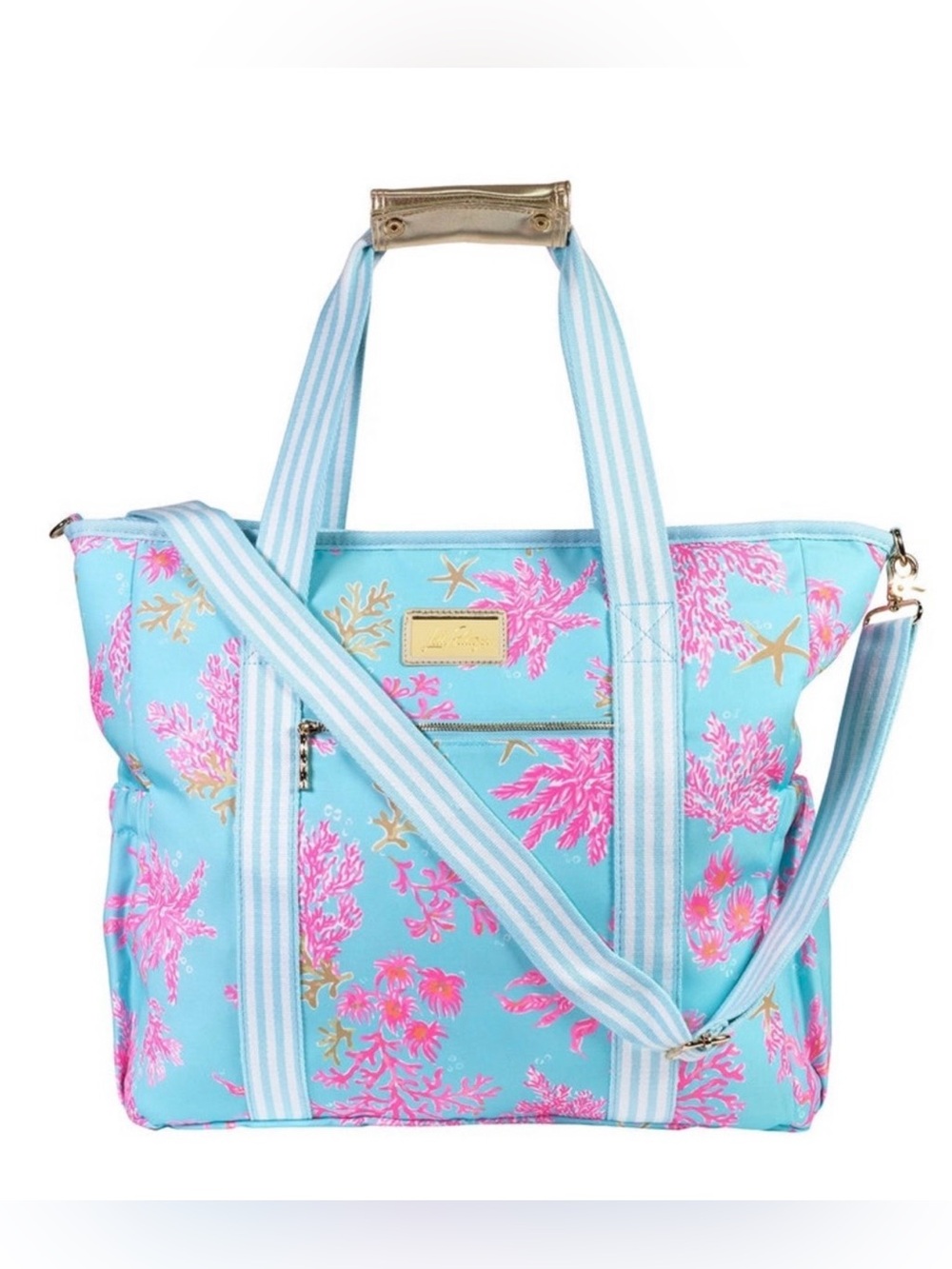 NWT Lilly Pulitzer Cooler Bag, Royal Coral with Strap and Mesh Pouch